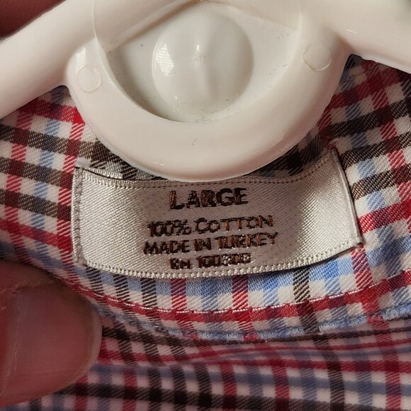 Peter Millar Men Large Multicolor Plaid Long Sleeve Button Up Shirt 100% Cotton - Picture 16 of 16